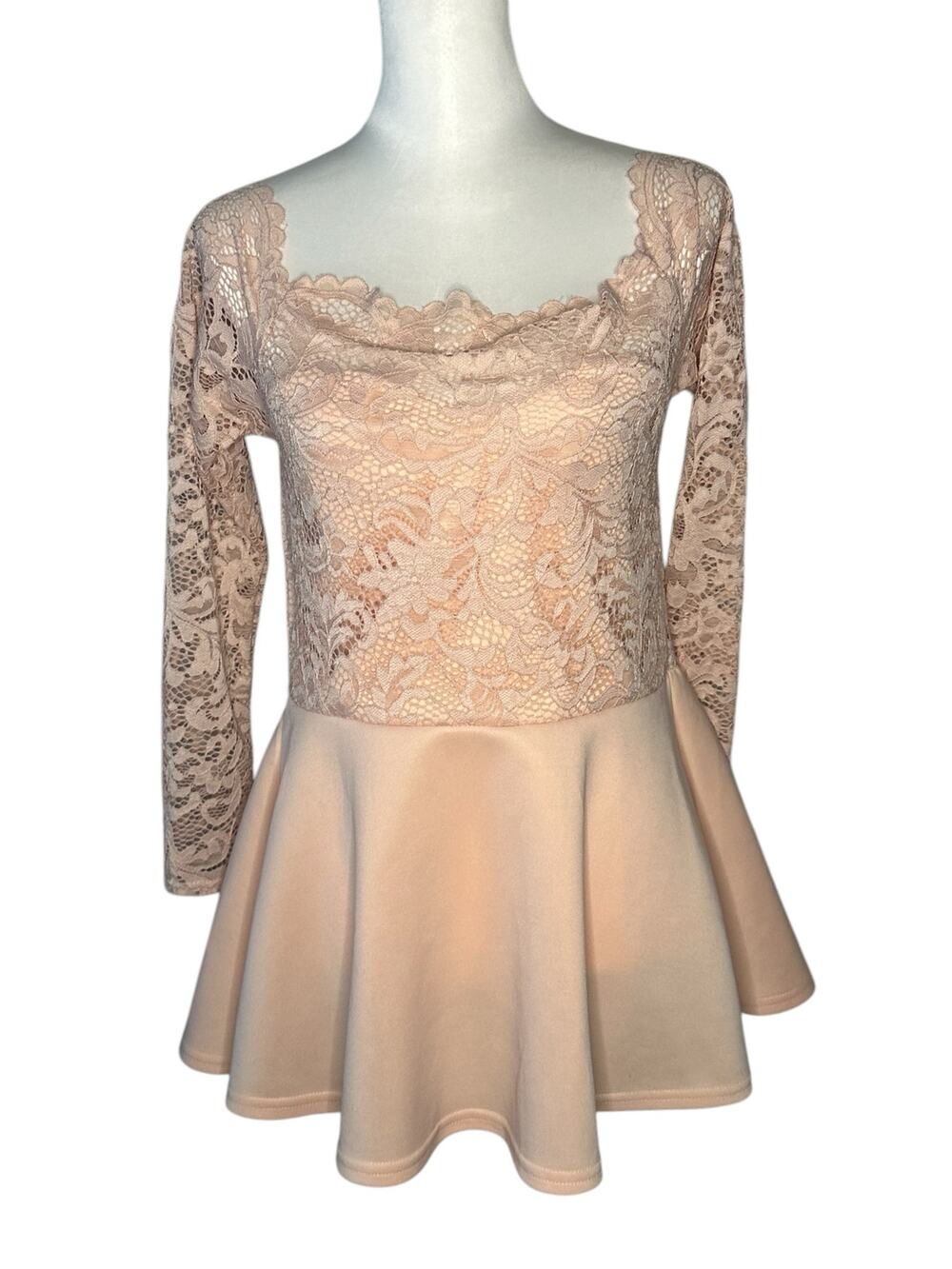 BooHoo Pink Dress Size 12 Lace top